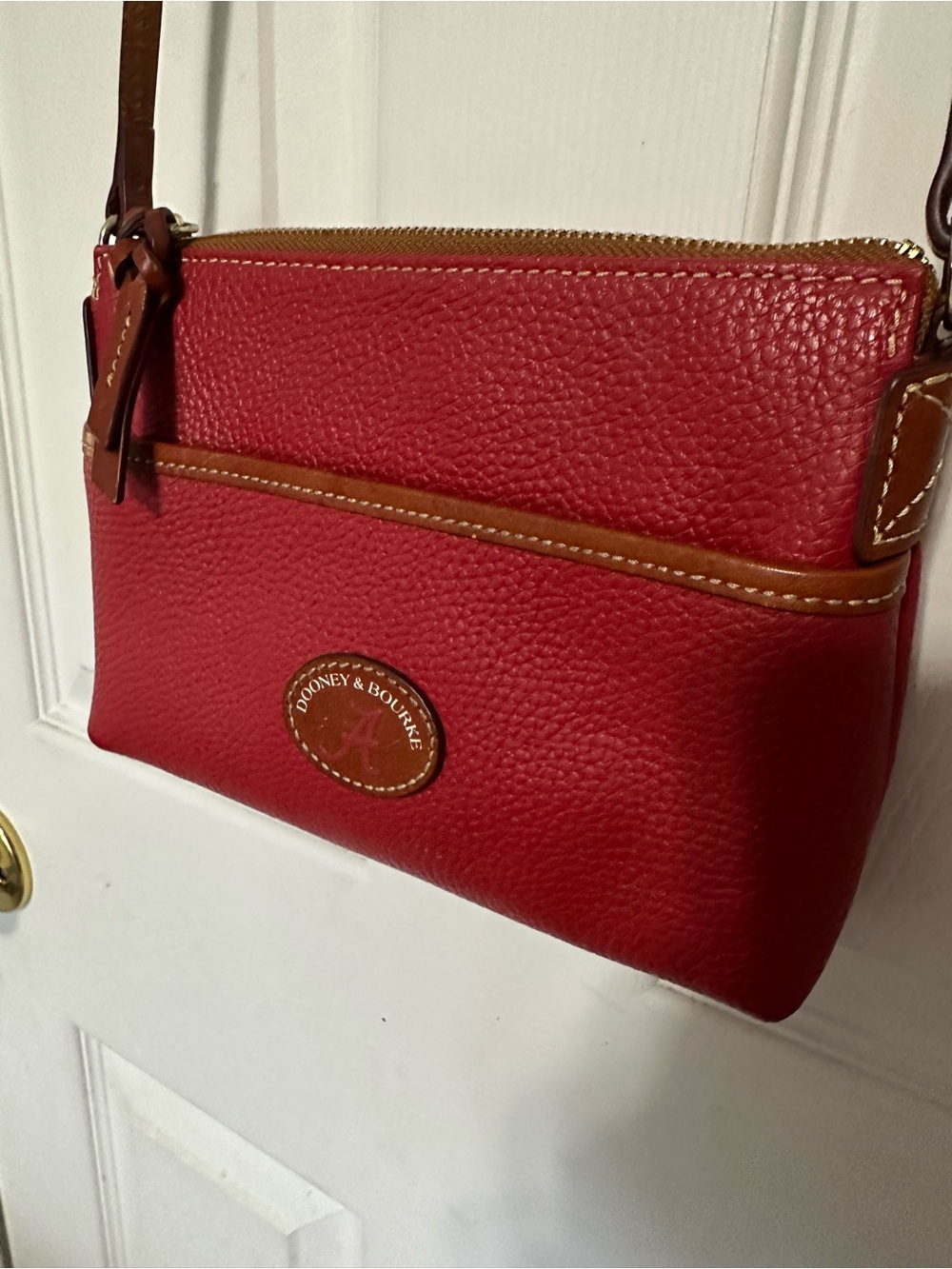 Dooney & Bourke Alabama Crimson Tide Red Pebbled Leather Crossbody Bag